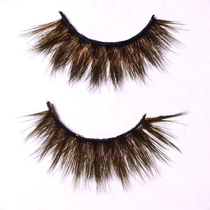 VOLUME BROWN FALSE EYELASHES “Africa” 2 pairs