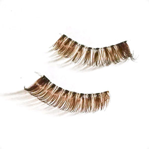 LONG & WISPY BROWN FALSE EYELASHES “Pink” 2 pairs