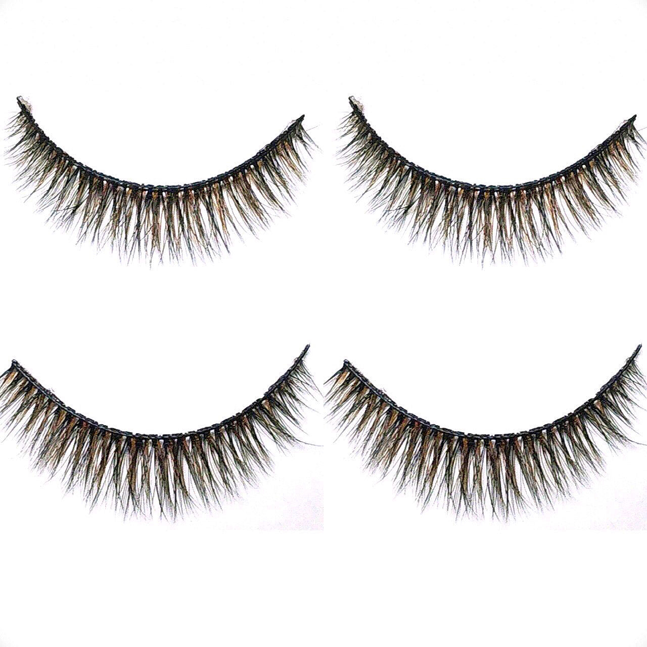 INTENSE BLACK/BROWN FALSE EYELASHES “Hope” 2 pairs