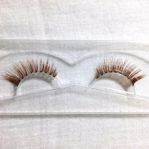 LONG & WISPY BROWN FALSE EYELASHES “Pink” 2 pairs