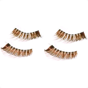 LONG & WISPY BROWN FALSE EYELASHES “Pink” 2 pairs