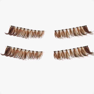 LONG & WISPY BROWN FALSE EYELASHES “Pink” 2 pairs